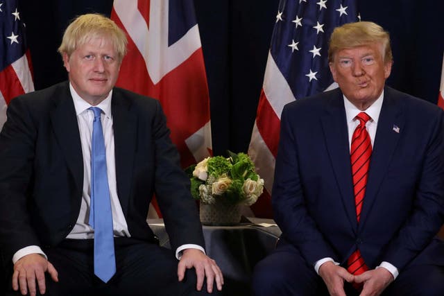 President Donald Trump holds a bilateral meeting with British Prime Minister Boris Johnson on the sidelines of the annual United Nations General Assembly in New York City, 24 September 2019