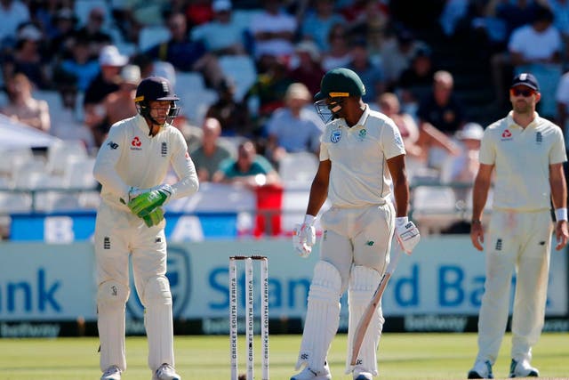Jos Buttler (left) was fined for his comments to Vernon Philander in the second Test