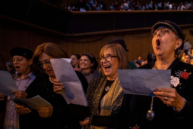 Women celebrate the completion of their Talmud studies in Jerusalem