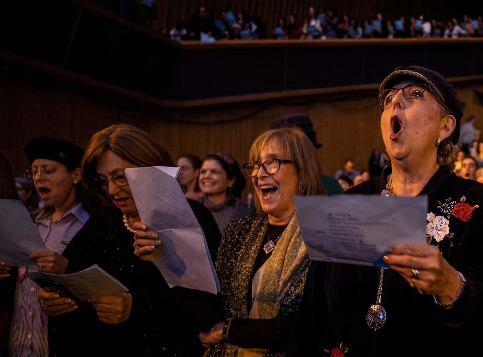 Women celebrate the completion of their Talmud studies in Jerusalem