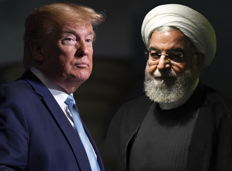 Presidents Donald Trump and Hassan Rouhani