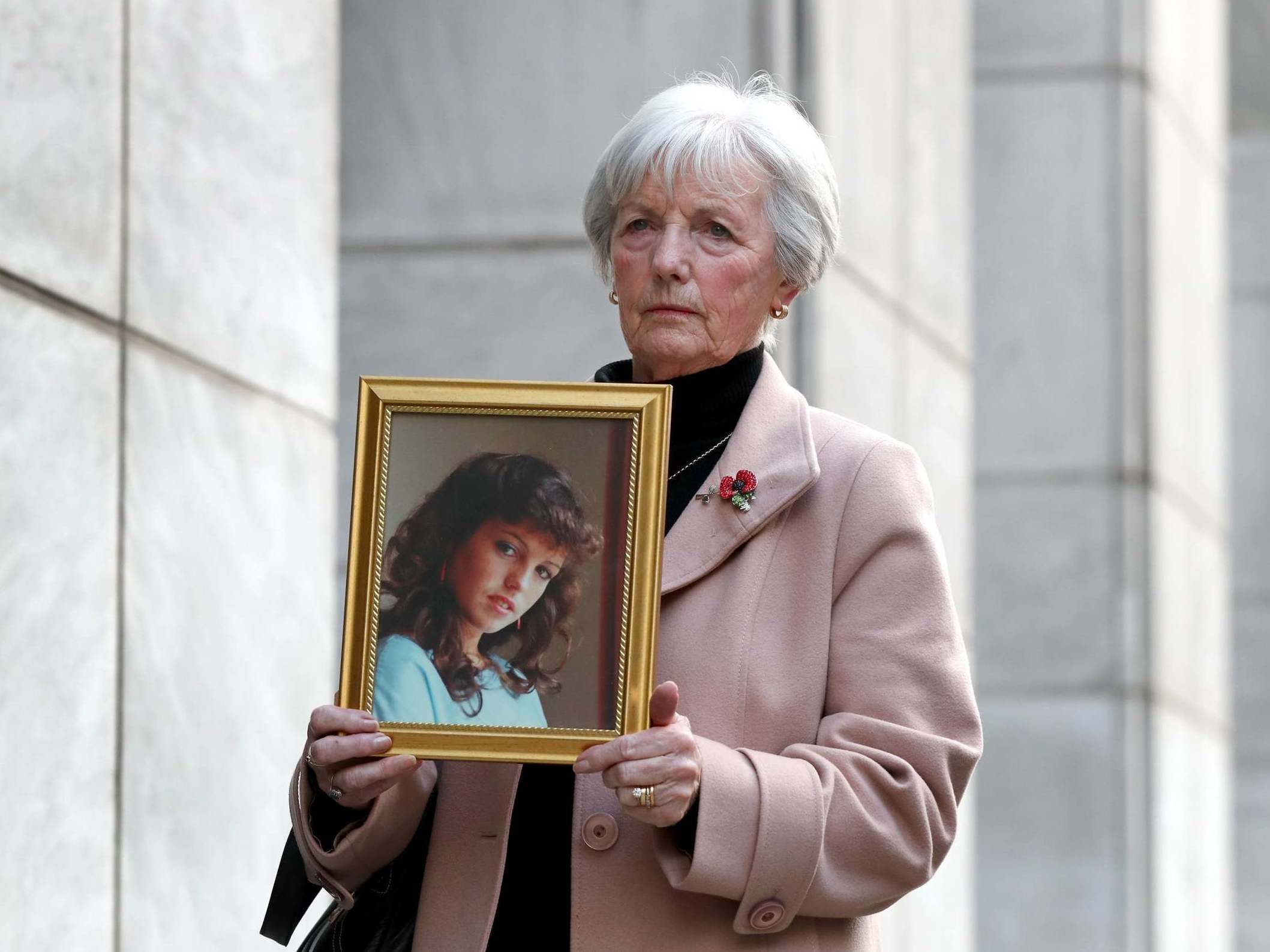 Marie McCourt, mother of Helen McCourt, pictured in November 2019 after she gave evidence at a parole board hearing on the release of Ian Simms who murdered her daughter in 1988.