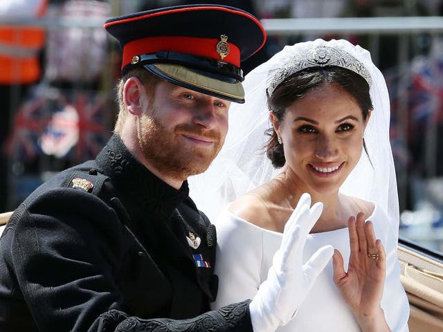 El duque y la duquesa de Sussex el día de su boda, 19 de mayo de 2018