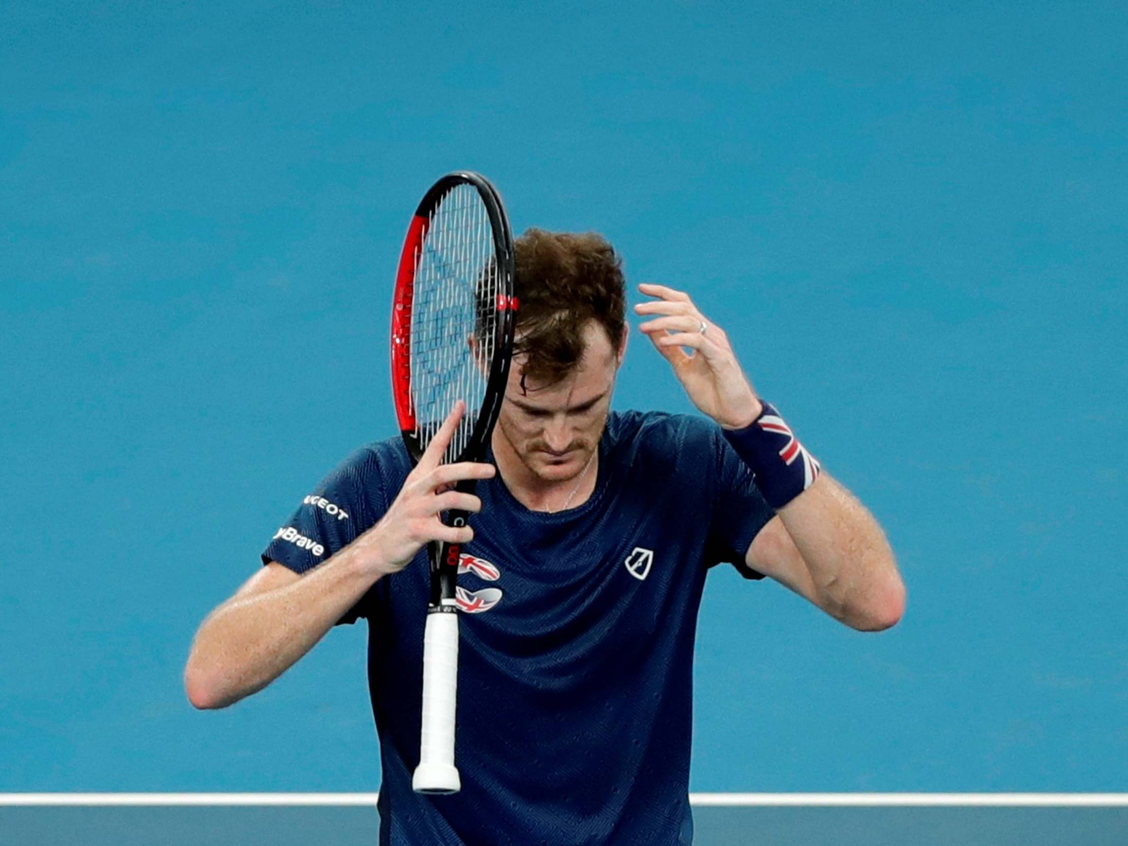 Jamie Murray reacts to the defeat against Australia
