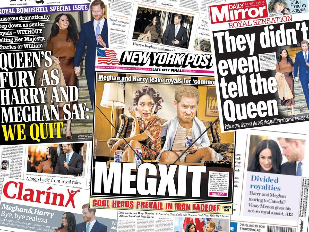 What Are Harry And Meghan Thinking How The World S Newspapers Reported Sussexes Stepping Back From Royal Family The Independent The Independent