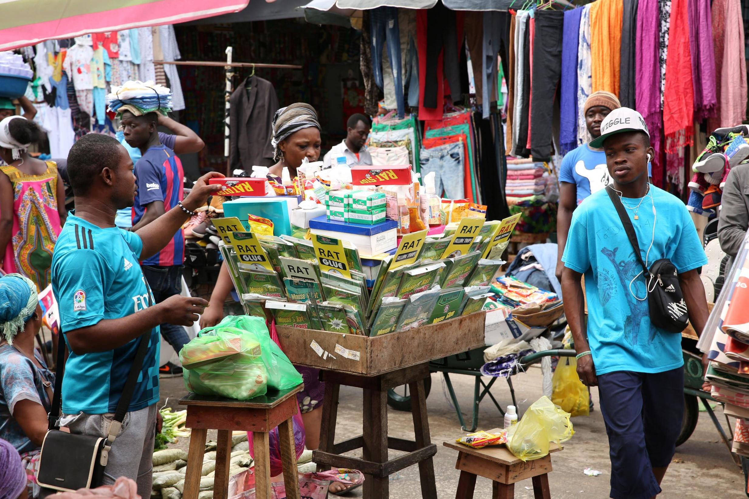 Tramadol can be found in stalls selling rat poison in Libreville, Gabon. It is causing a dangerous wave of addiction (AFP/Getty)