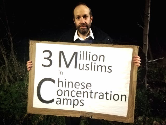 Andrew has been protesting outside the Chinese embassy office in Hampstead every Tuesday and Wednesday for nearly a year