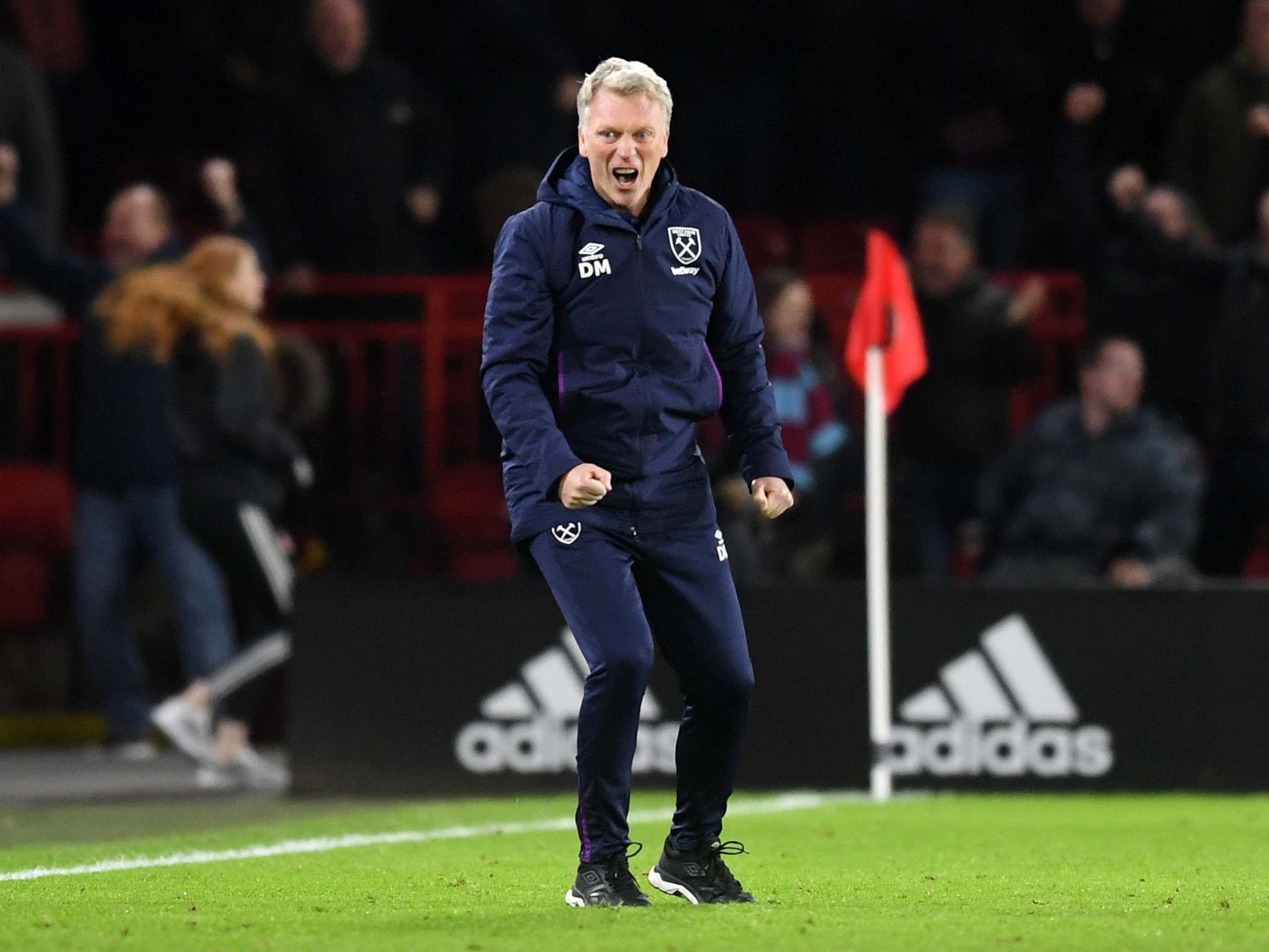 Moyes celebrated the equaliser emphatically before it was ruled out