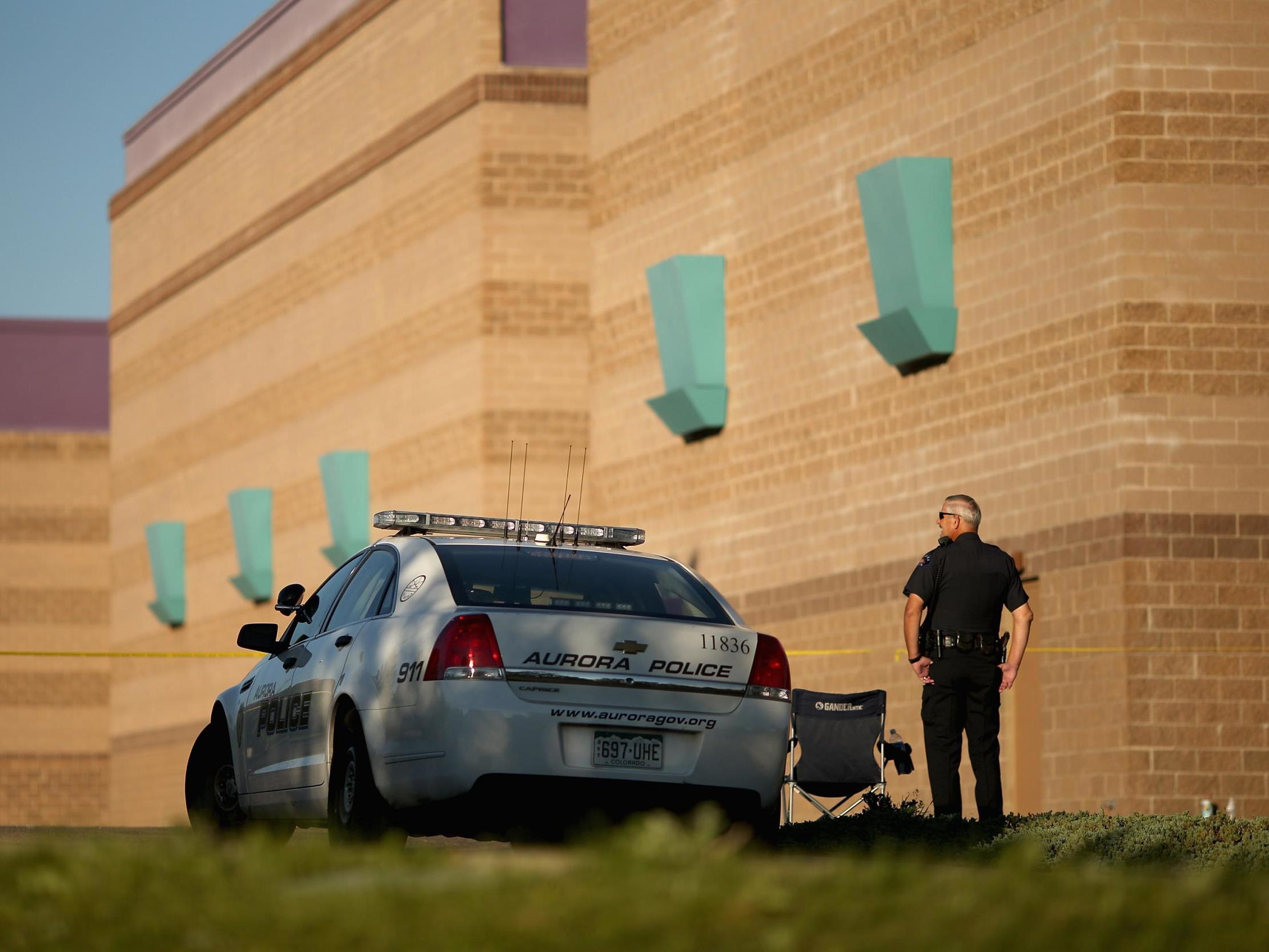 File image of an Aurora Police vehicle during an unrelated shooting at a cinema in Colorado, July 2012.