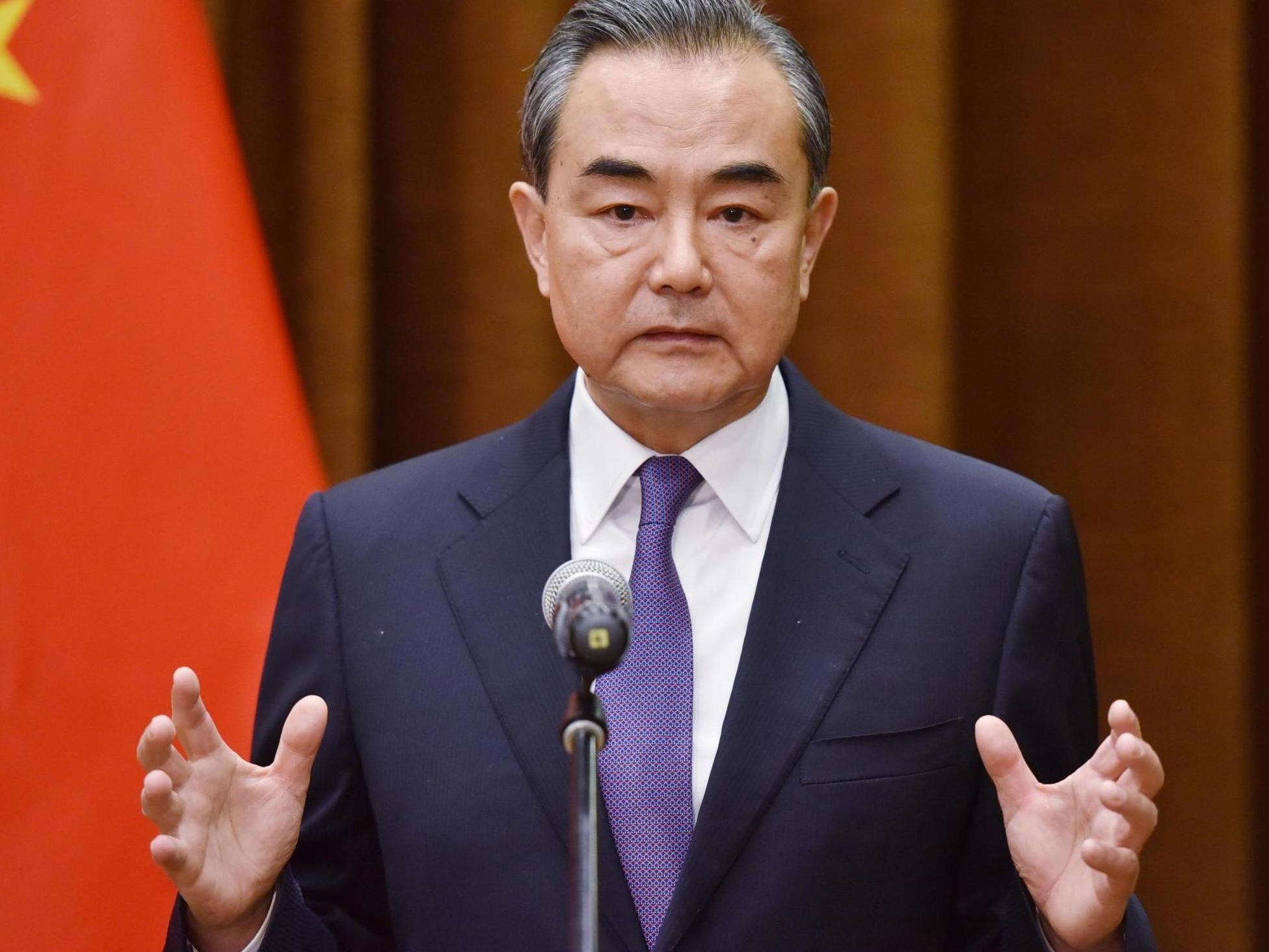 Foreign minister Wang Yi speaking at a joint briefing with the Association of South East Asian Nations in June 2018