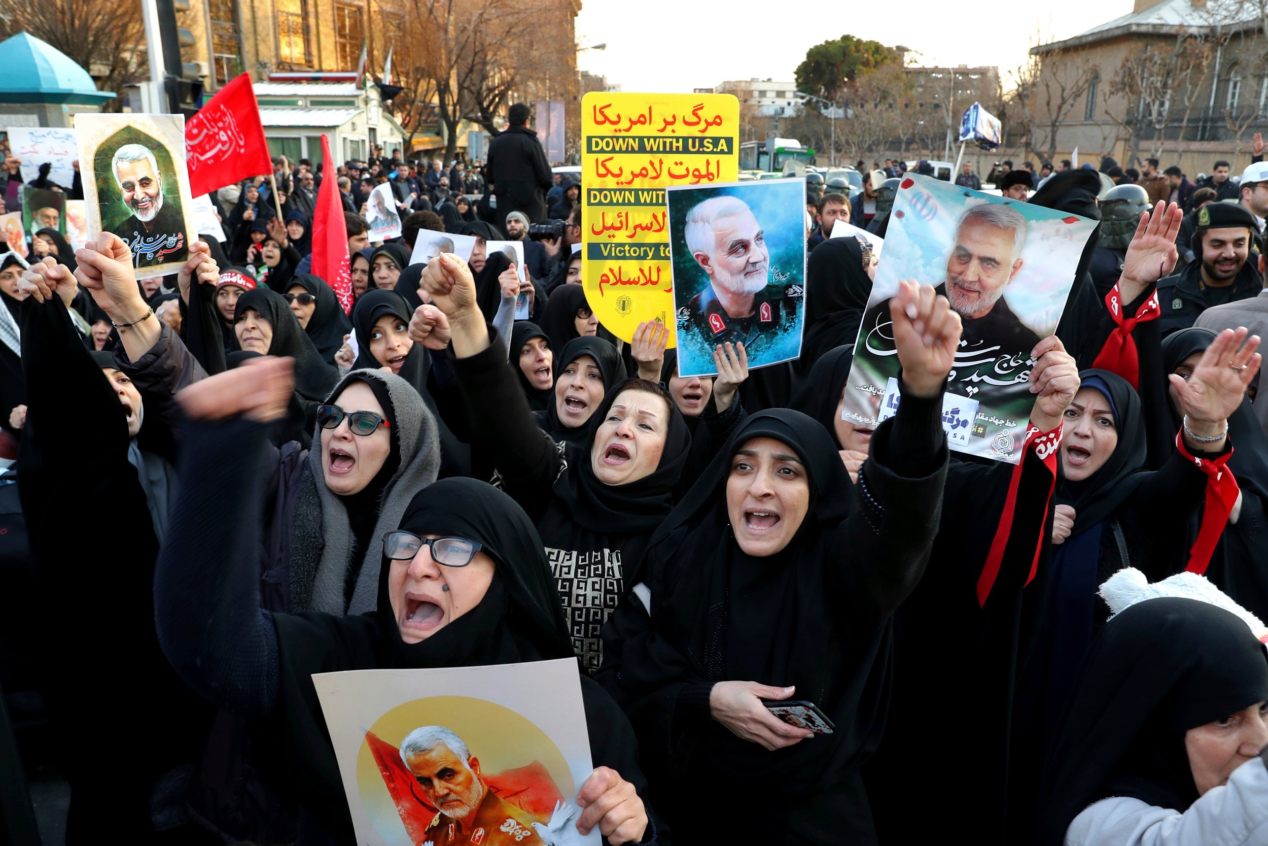 Demonstration against the killing of General Soleimani in front of the British Embassy in Tehran