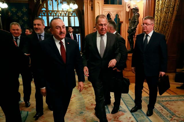 Russian, Libyan and Turkish officials meet