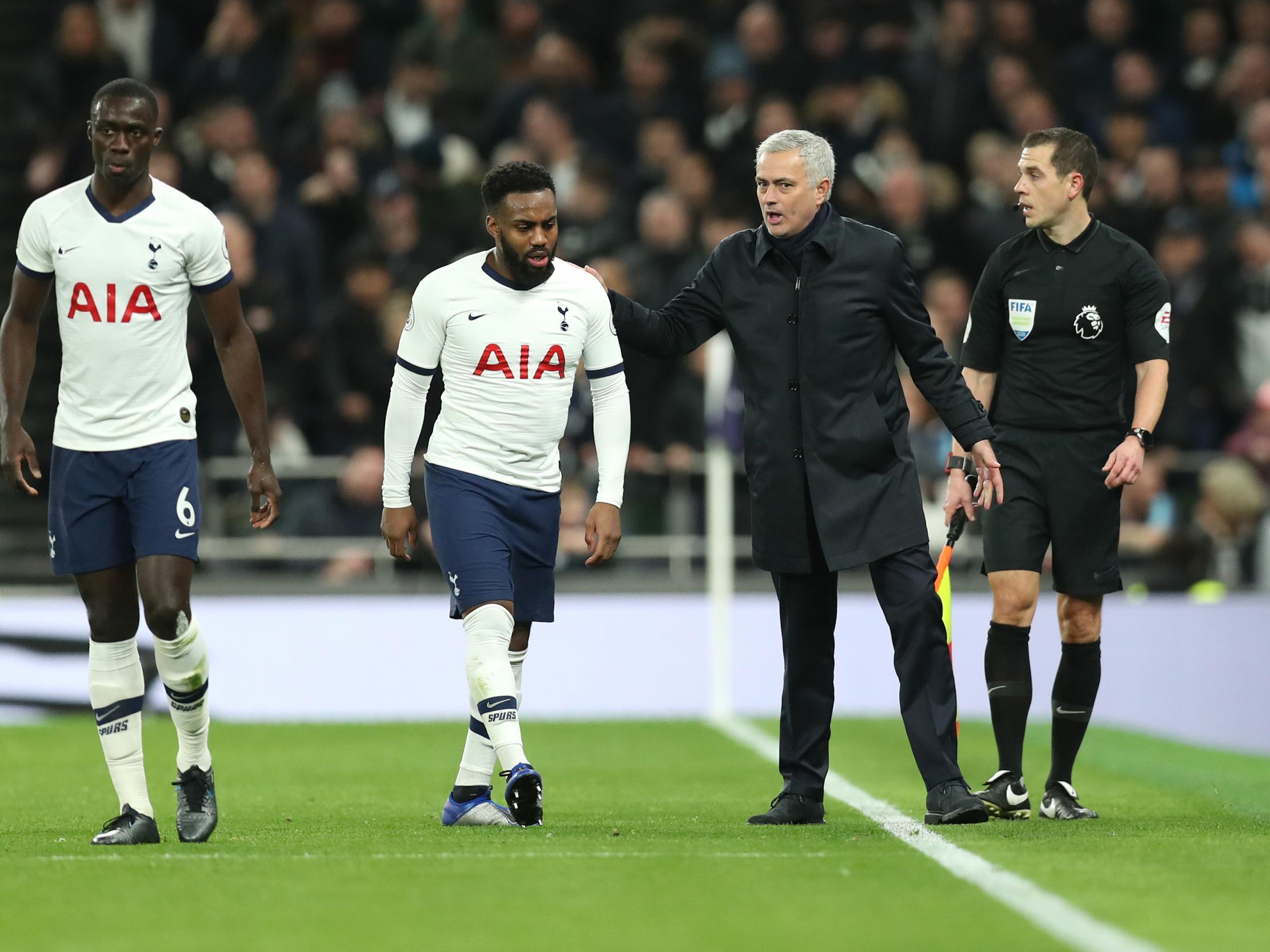 Jose Mourinho consoles Danny Rose after defeat against Liverpool
