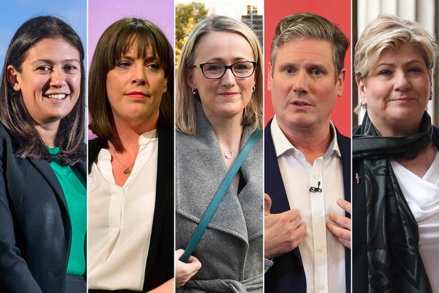 Five alive: (from left) Lisa Nandy, Jess Phillips, Rebecca Long-Bailey, Sir Keir Starmer and Emily Thornberry