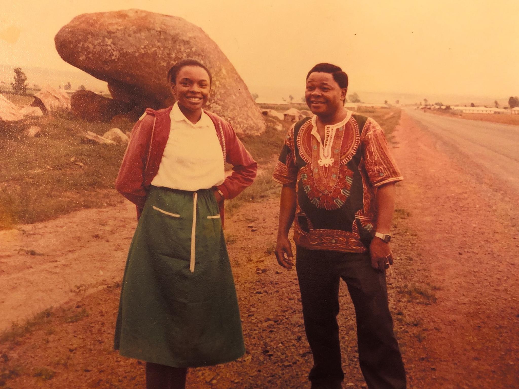 The author, left, took up her father’s passion for Biafra