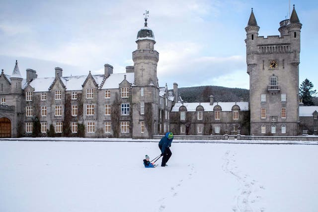 File image of the snow-covered Balmoral Castle in Royal Deeside, Aberdeenshire, Scotland, 16 December, 2019.
