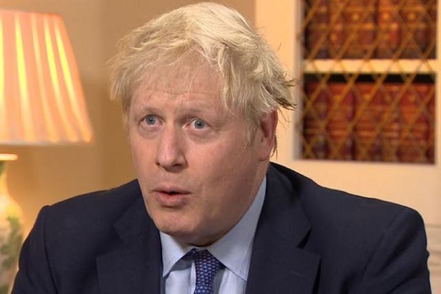 Prime minister Boris Johnson is interviewed by BBC Breakfast presenter Dan Walker, 14 January, 2020.