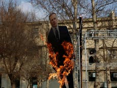 Effigy of UK ambassador burned in Iran
