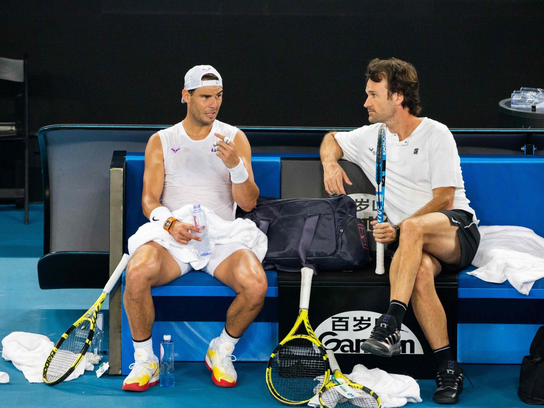 Rafael Nadal practices in Melbourne ahead of the Australian Open