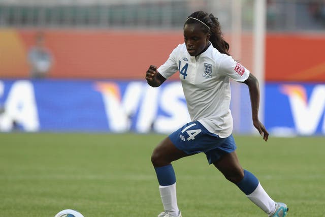 Eni Aluko in action during the 2011 Women's World Cup