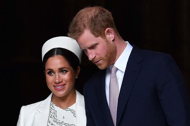 The Duke and Duchess of Sussex leave a Commonwealth Day service at Westminster Abbey on 11 March 2019
