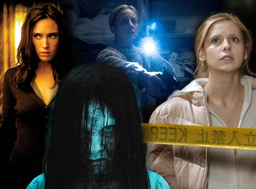 Buffy, cat sounds and very bad hair: (from left) Jennifer Connelly in ‘Dark Water’, Daveigh Chase in ‘The Ring’, Andrea Riseborough in ‘The Grudge’ (2020) and Sarah Michelle Gellar in ‘The Grudge’ (2004)