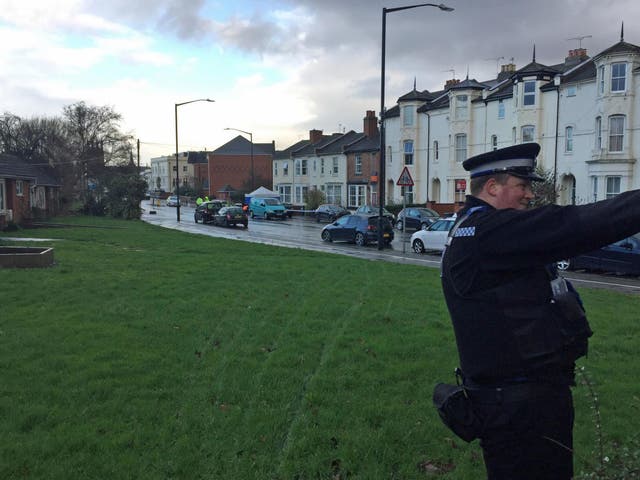 The scene at Tachbrook Road in Leamington Spa, Warwickshire, where a man has been confirmed dead and another seriously injured after a double stabbing on Wednesday