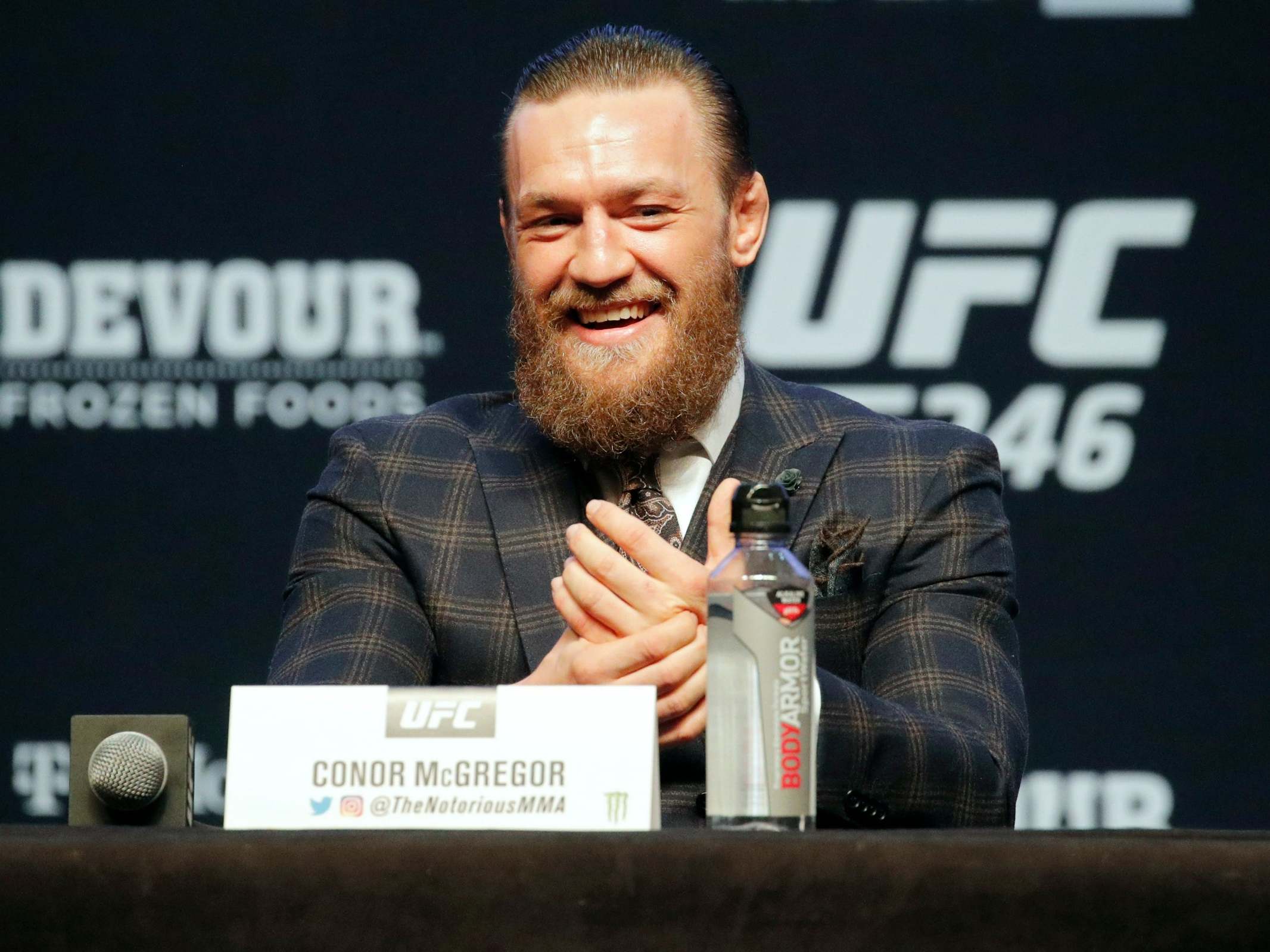 Conor McGregor during his press conference for UFC 246
