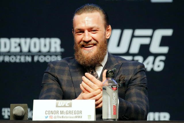 Conor McGregor during his press conference for UFC 246