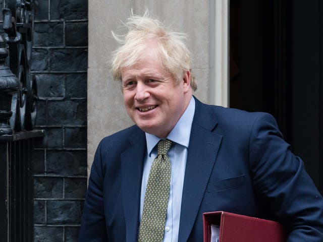 Boris Johnson leaves 10 Downing Street for PMQs at the House of Commons on 15 January 2020
