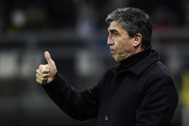 Reims manager David Guion during the 1-1 draw at Amiens