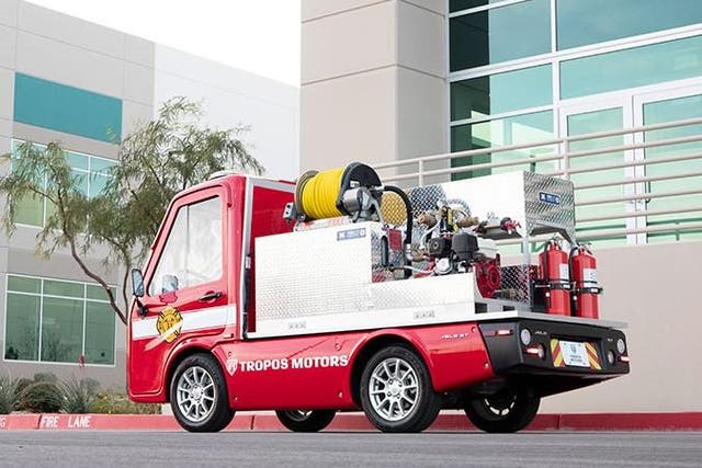 The mini truck is designed for fires that break out in narrow backstreets, like those found in Mumbai or Tokyo