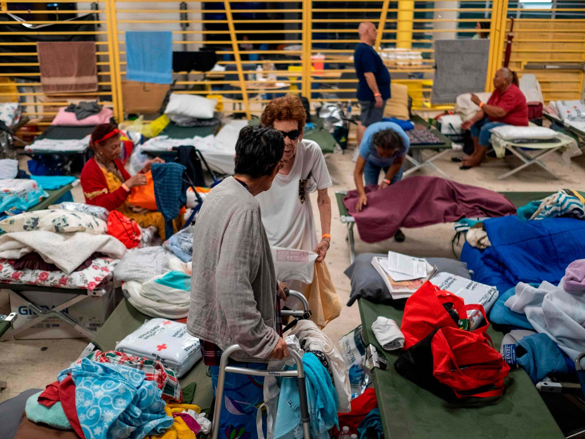 Residents take shelter in Ponce, Puerto Rico, after the powerful earthquakes in January