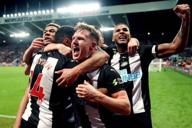 Newcastle United's Isaac Hayden celebrates scoring