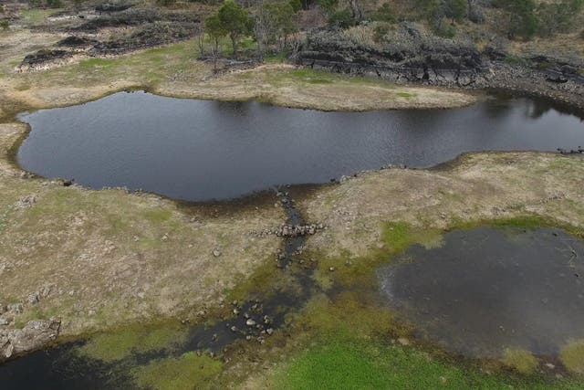 Photograph of the Budj Bim Cultural Landscape and stone-lined channels and pools set up by the Gunditjmara people