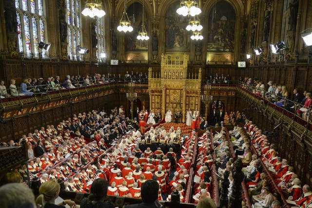 The Queen and the Duke of Edinburgh in the House of Lords, 2015