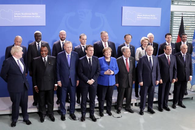 World leaders at the Libya summit in Berlin