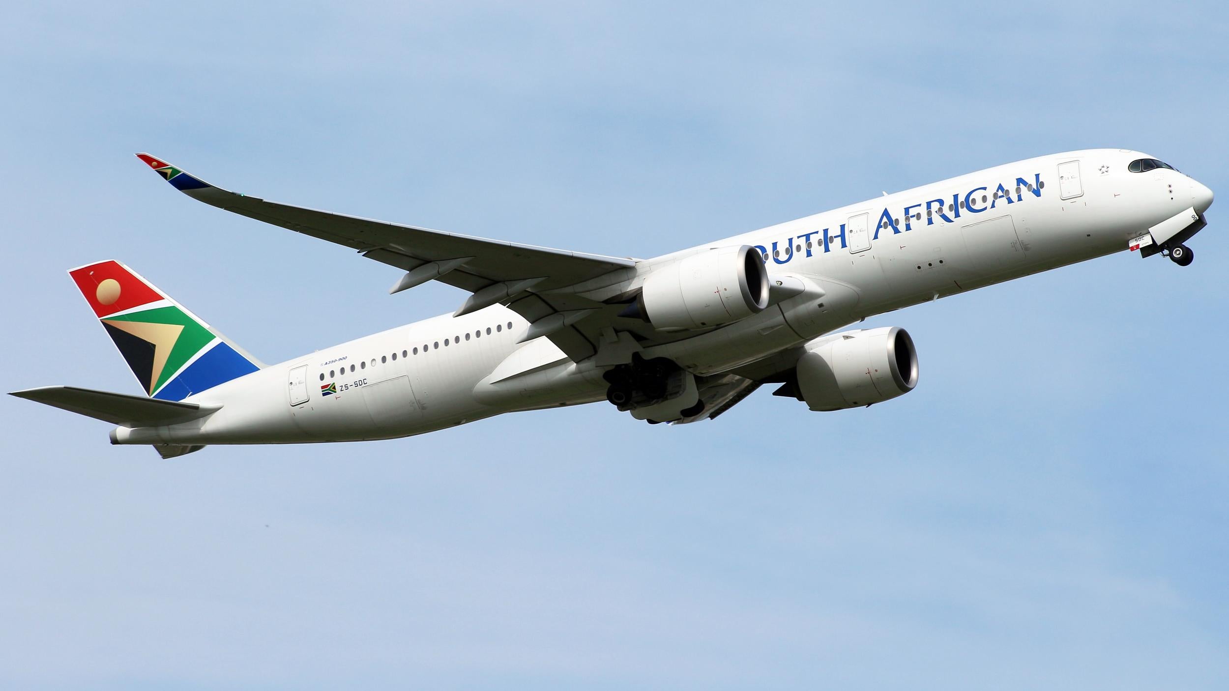 Last call? A new SAA Airbus A350 taking off from Johannesburg airport, January 2020