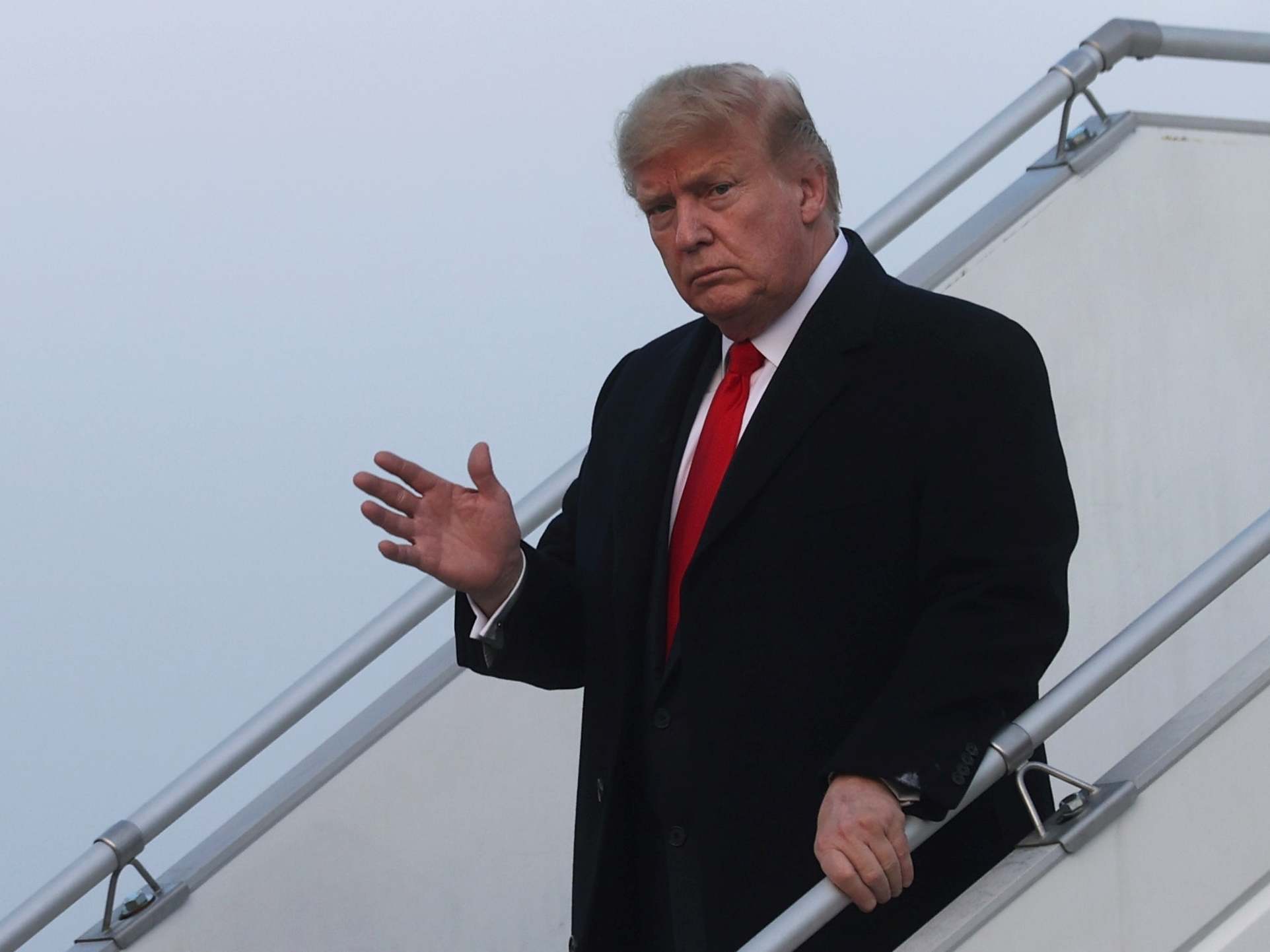Donald Trump en route to the Word Economic Forum in Davos