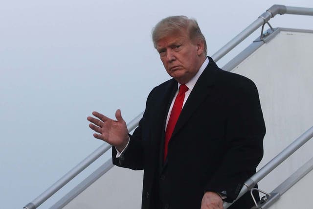 Donald Trump en route to the Word Economic Forum in Davos