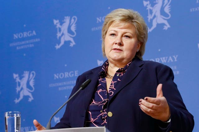 Norway’s Conservative prime minister, Erna Solberg, said she would continue with a minority government comprised of three coalition parties