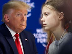 Greta Thunberg and Trump exchange glares and veiled barbs at Davos 