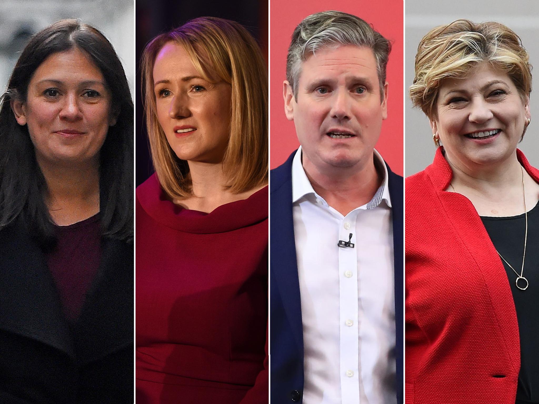 The four contenders for the Labour leadership: Lisa Nandy, Rebecca Long-Bailey, Sir Keir Starmer and Emily Thornberry
