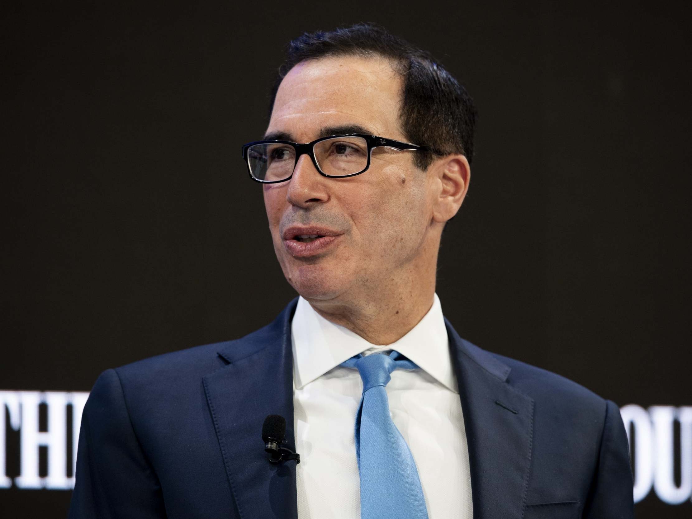 <p>Treasury secretary Steven Mnuchin made the threat in Davos yesterday</p>