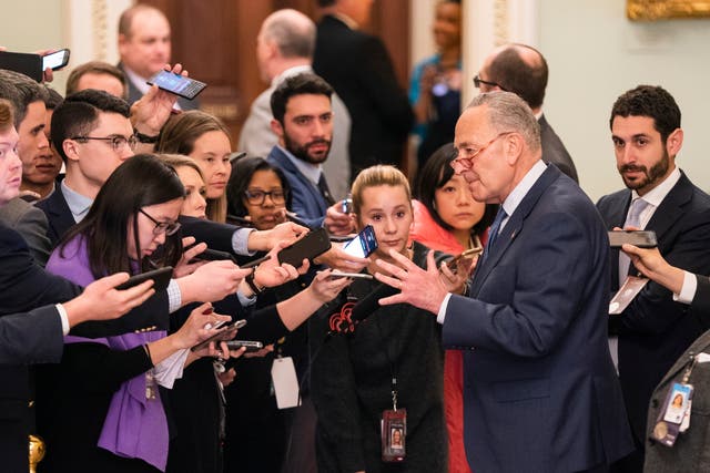 Senate Minority Leader Chuck Schumer is trying to strike a deal with the Trump administration and Senate Republicans on an economic stimulus bill. EPA