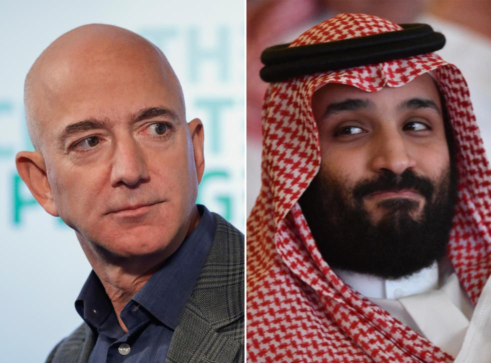 Bezos was previously pictured with Mohammed bin Salman in seemingly friendly situations