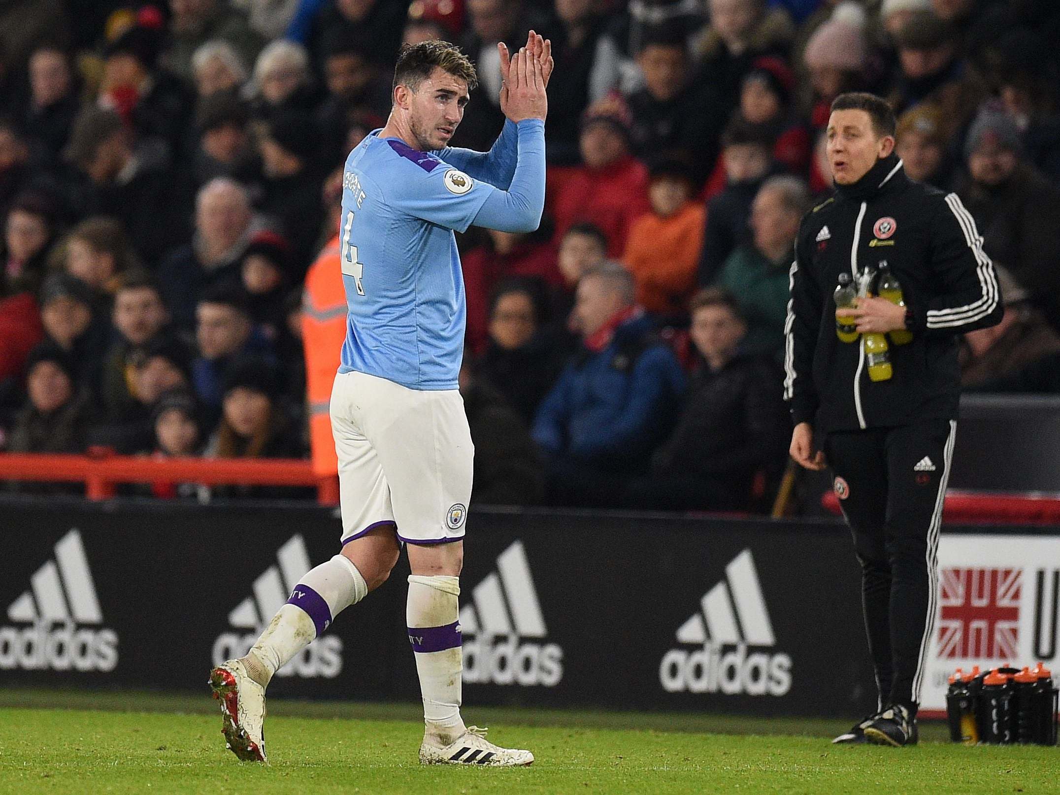 Manchester City's Aymeric Laporte leaves the pitch