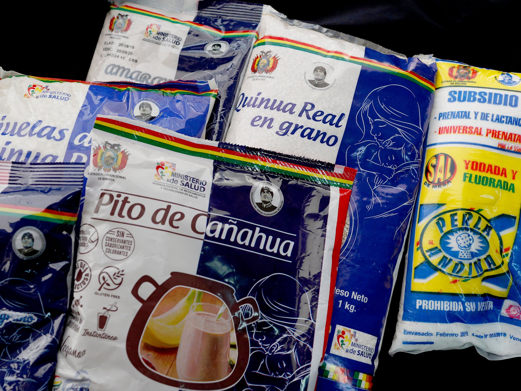 In La Paz, even food packages bear the image of Evo Morales