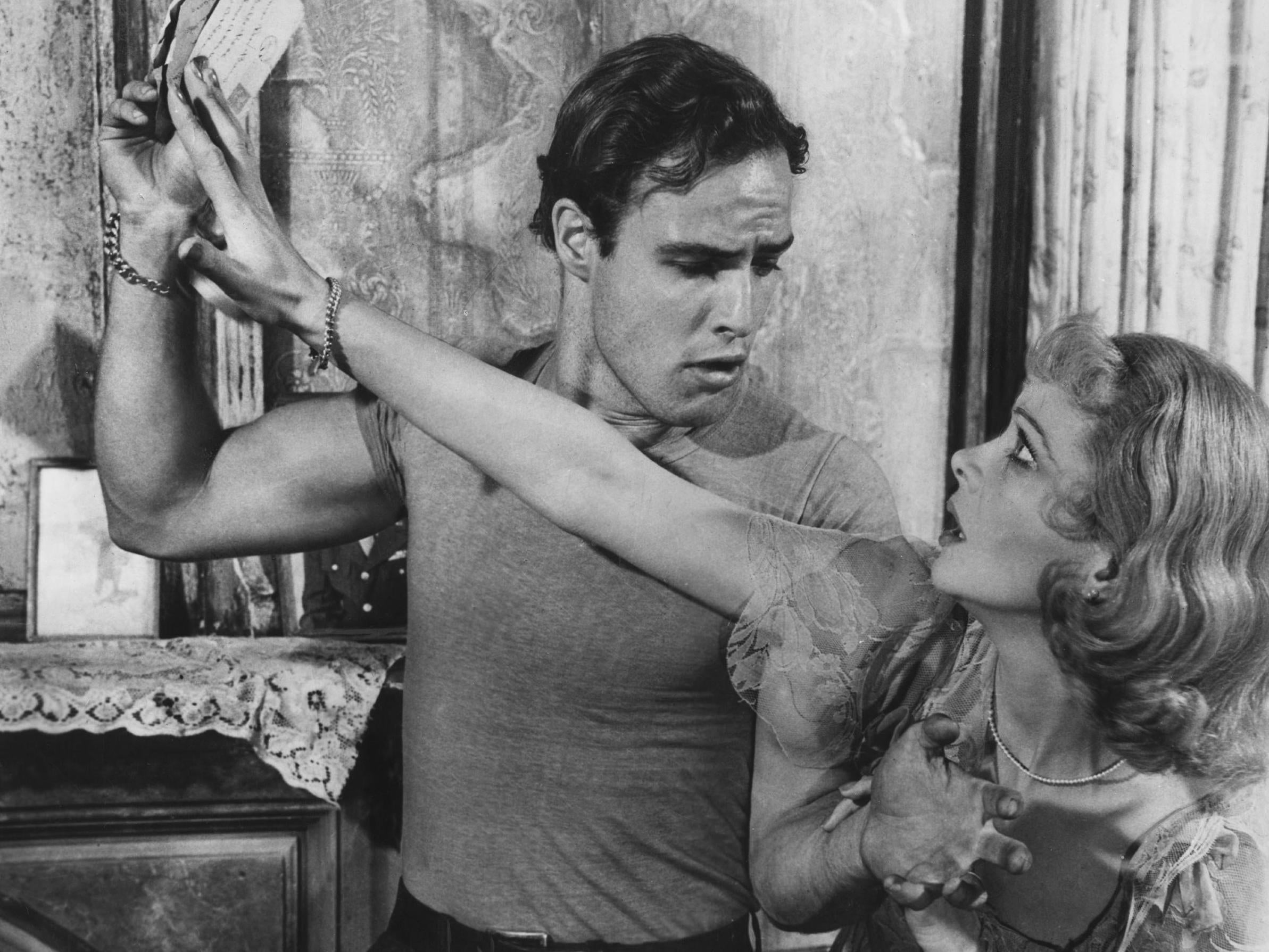 Highly charged: Brando and Vivien Leigh in ‘Streetcar’ (Rex)