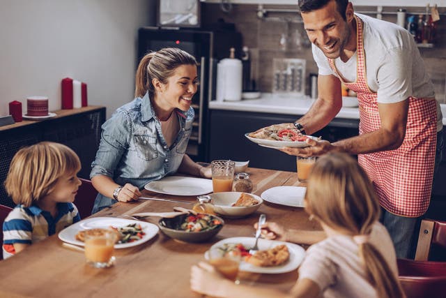 Families often rush through dinner to get work or homework done